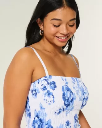 Mini rochie fără bretele cu corset smocked