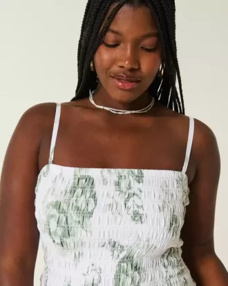 Mini rochie fără bretele cu corset smocked