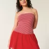 Mini-rochie fără bretele, țesătă din tricot, cu talie căzută Mini-rochie fără bretele, țesătă din tricot, cu talie căzută