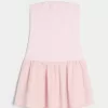 Mini-rochie fără bretele, țesătă din tricot, cu talie căzută Mini-rochie fără bretele, țesătă din tricot, cu talie căzută