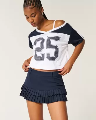 Mini-short cu micro-pliuri