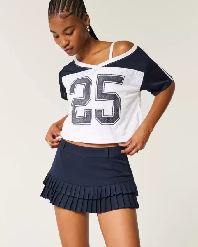 Mini-short cu micro-pliuri Mini-short cu micro-pliuri