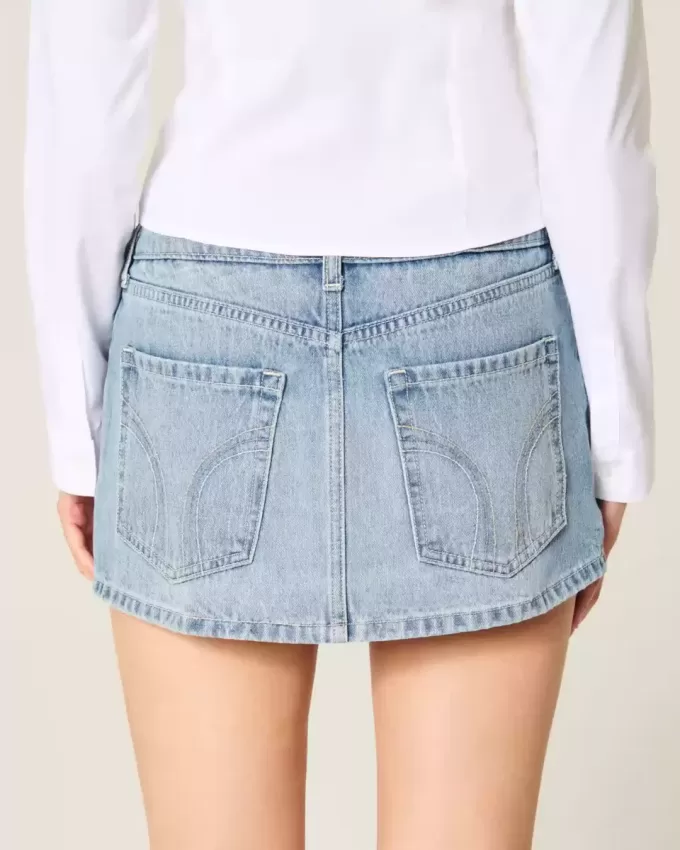 Mini-short din denim cu împrejmuire Mini-short din denim cu împrejmuire