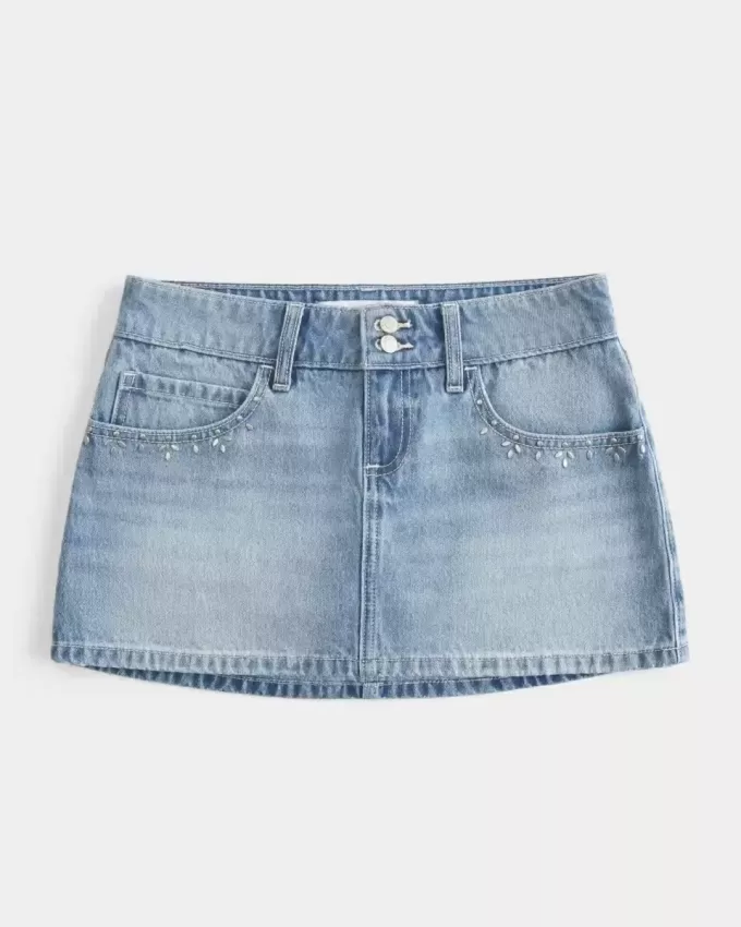 Mini-short din denim cu împrejmuire Mini-short din denim cu împrejmuire