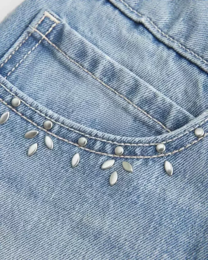 Mini-short din denim cu împrejmuire Mini-short din denim cu împrejmuire