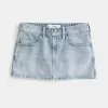 Mini-short din denim cu spalare usoara Mini-short din denim cu spalare usoara
