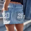 Mini-short din denim din clasa ’26 cu talie joasă Mini-short din denim din clasa ’26 cu talie joasă