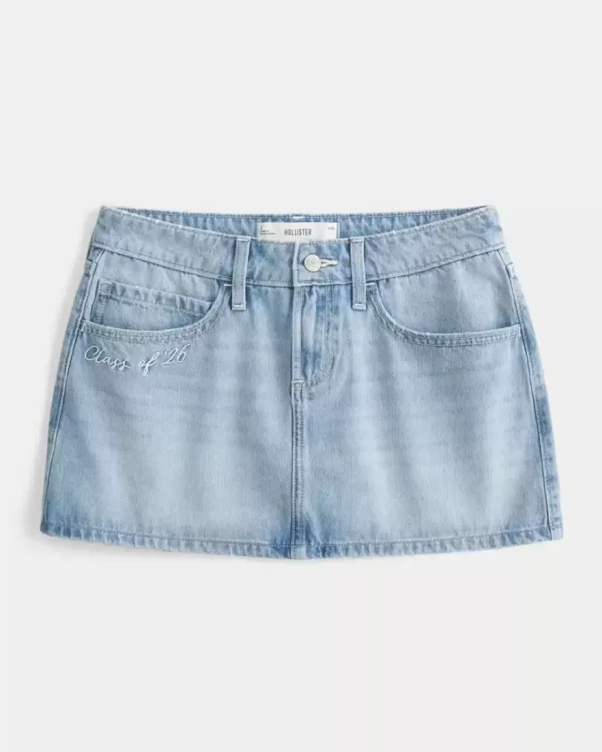 Mini-short din denim din clasa ’26 cu talie joasă Mini-short din denim din clasa ’26 cu talie joasă