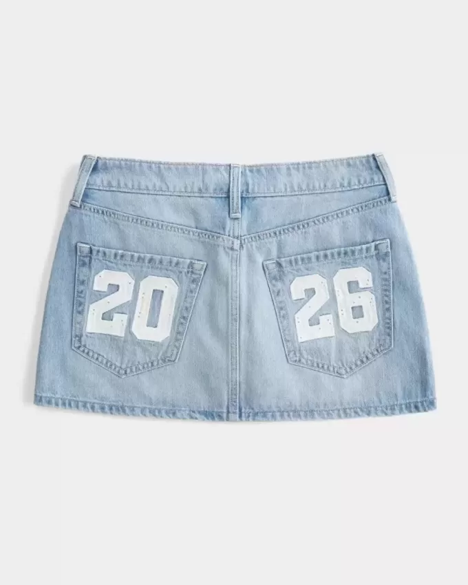 Mini-short din denim din clasa ’26 cu talie joasă Mini-short din denim din clasa ’26 cu talie joasă