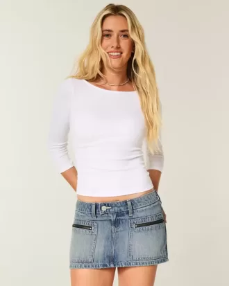 Mini-short din Denim Micro