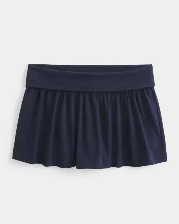 Mini-short pliat din tricot Mini-short pliat din tricot