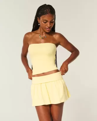 Mini-short pliat din tricot