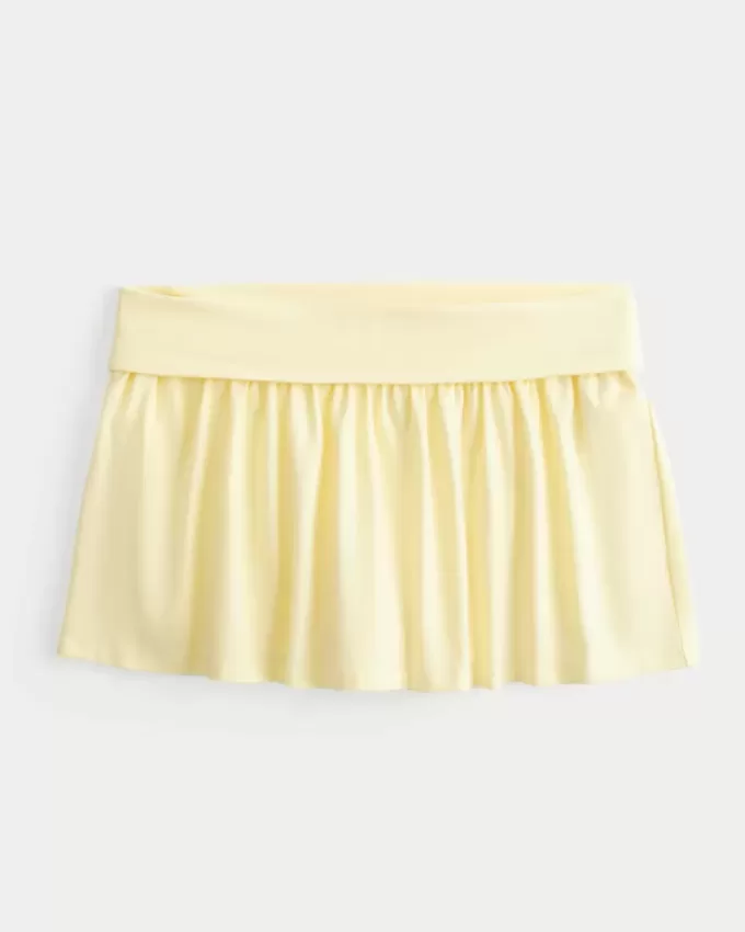 Mini-short pliat din tricot Mini-short pliat din tricot
