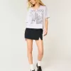 Mini-short Ponte A-Line cu talie mare Mini-short Ponte A-Line cu talie mare
