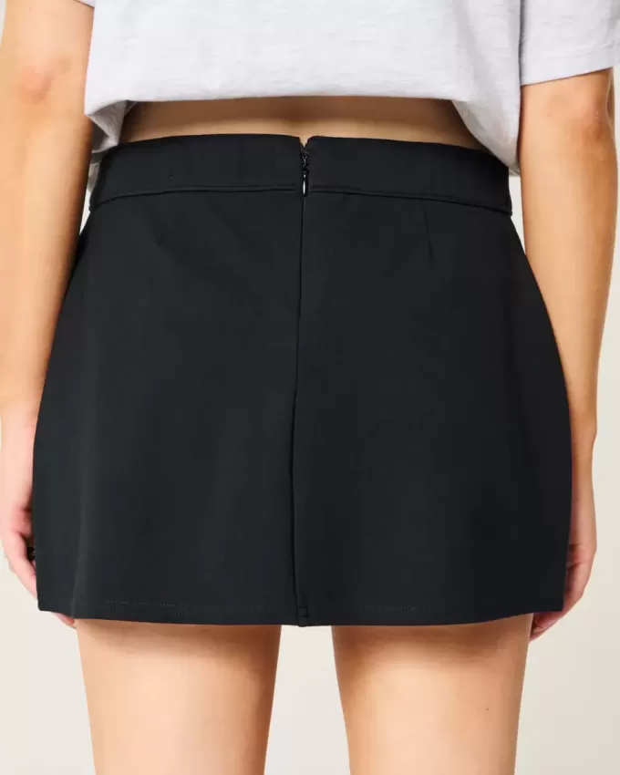 Mini-short Ponte A-Line cu talie mare Mini-short Ponte A-Line cu talie mare