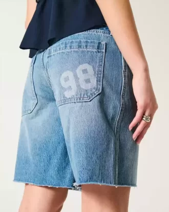 Număr de spălare mediu cu talie joasă Grafic Baggy Jort