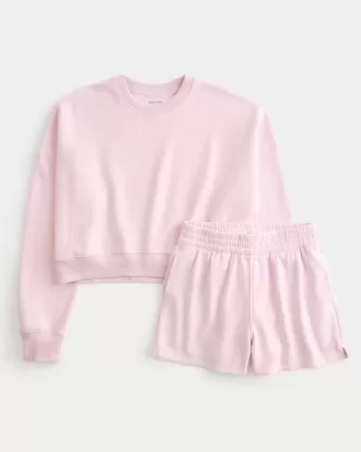 Pachet de hanorac Easy Crew și pantaloni scurți din fleece
