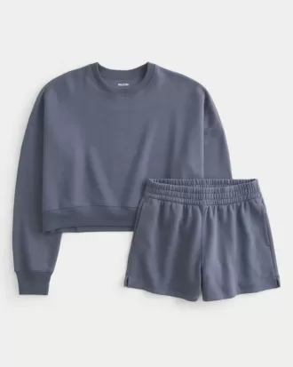 Pachet de hanorac Easy Crew și pantaloni scurți din fleece