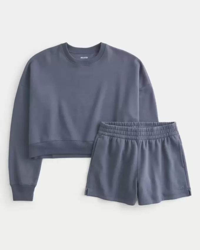 Pachet de hanorac Easy Crew și pantaloni scurți din fleece Pachet de hanorac Easy Crew și pantaloni scurți din fleece