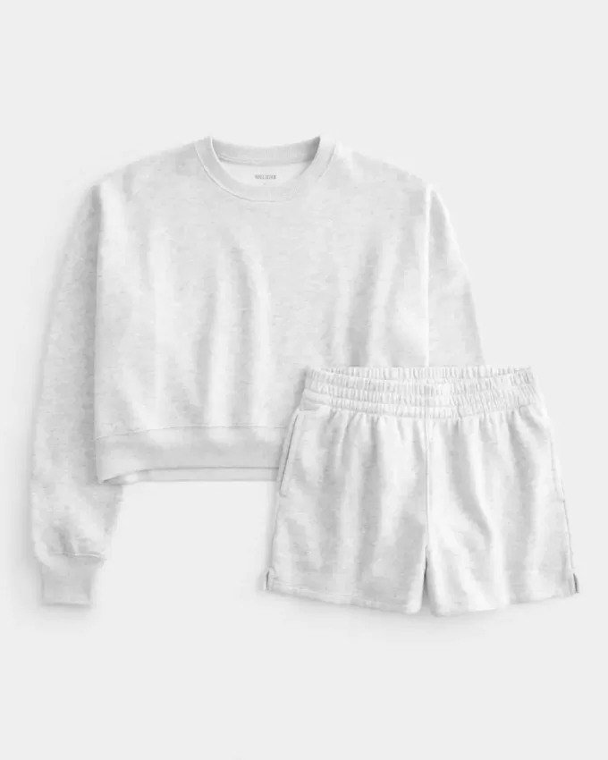 Pachet de hanorac Easy Crew și pantaloni scurți din fleece Pachet de hanorac Easy Crew și pantaloni scurți din fleece