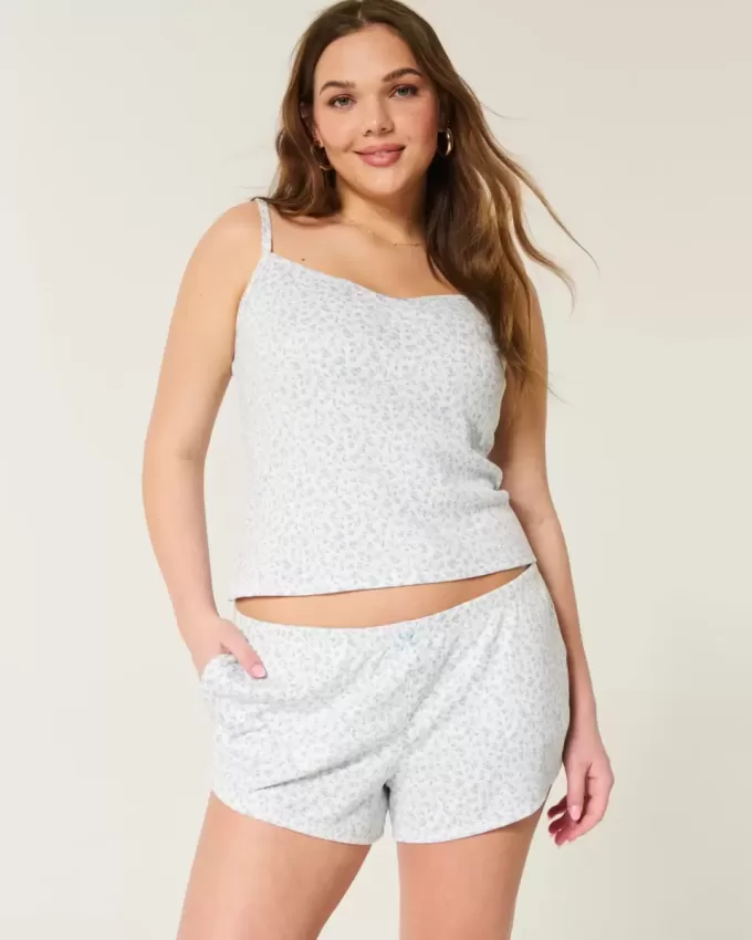 Pantalon scurt Pointelle Bow confortabil Pantalon scurt Pointelle Bow confortabil