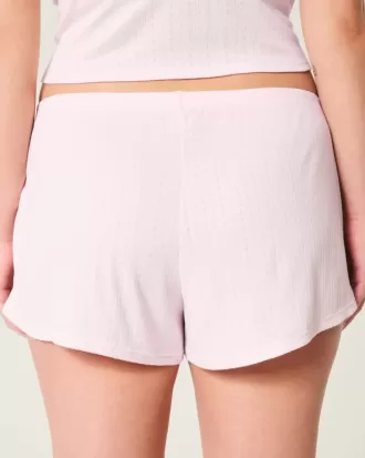 Pantalon scurt Pointelle Bow confortabil