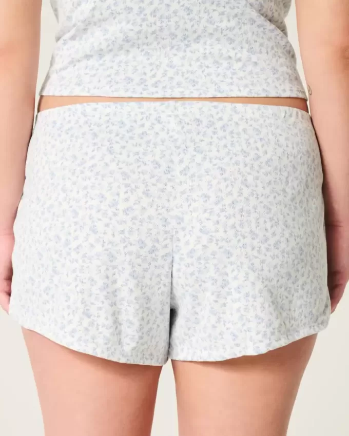 Pantalon scurt Pointelle Bow confortabil Pantalon scurt Pointelle Bow confortabil