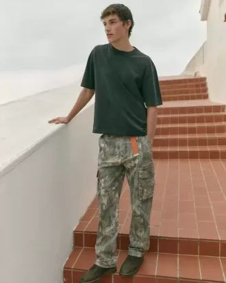 Pantaloni cargo camo grei
