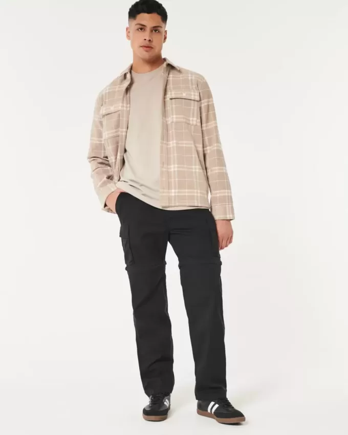 Pantaloni cargo drepți cu fermoar Pantaloni cargo drepți cu fermoar