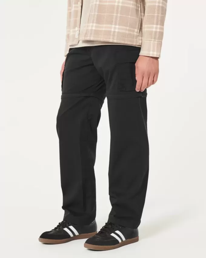 Pantaloni cargo drepți cu fermoar Pantaloni cargo drepți cu fermoar