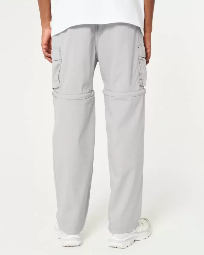 Pantaloni cargo drepți cu fermoar