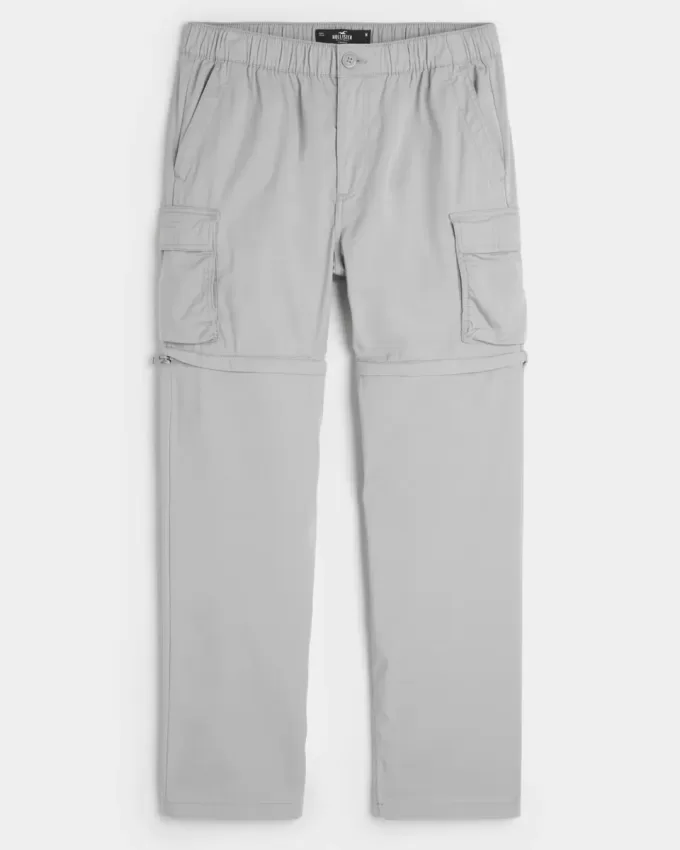 Pantaloni cargo drepți cu fermoar