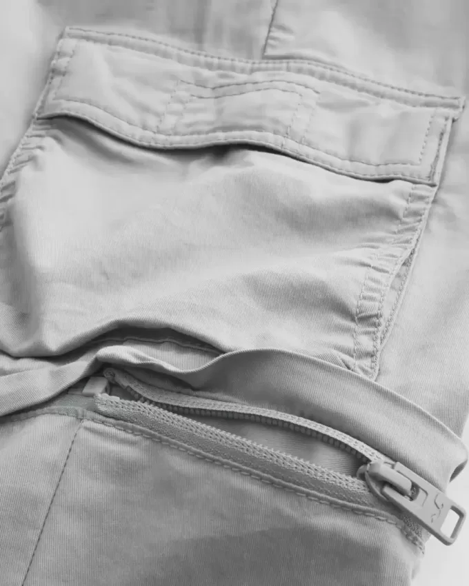 Pantaloni cargo drepți cu fermoar