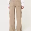 Pantaloni cargo largi cu talie joasă Pantaloni cargo largi cu talie joasă