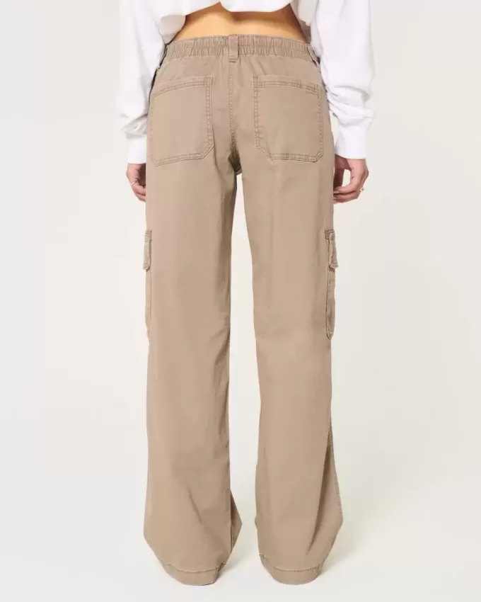 Pantaloni cargo largi cu talie joasă Pantaloni cargo largi cu talie joasă