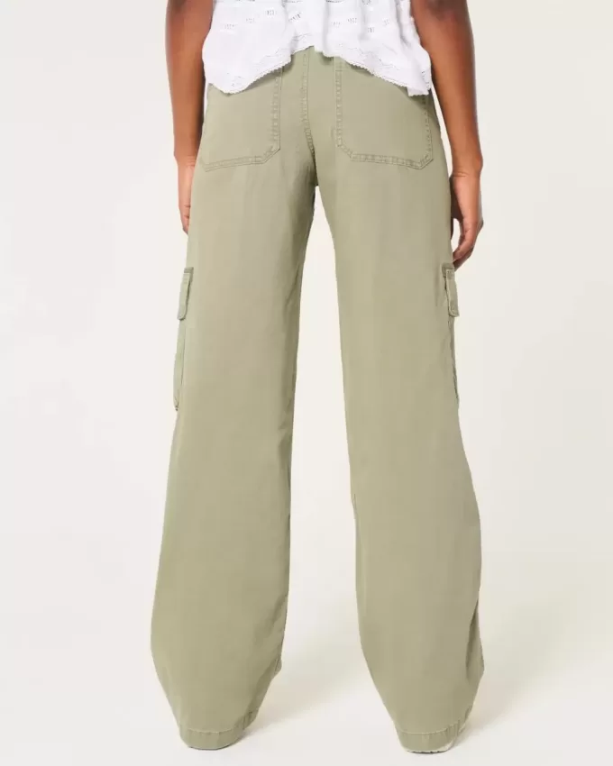 Pantaloni cargo largi cu talie joasă Pantaloni cargo largi cu talie joasă