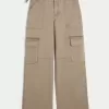Pantaloni cargo largi cu talie joasă Pantaloni cargo largi cu talie joasă