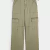 Pantaloni cargo largi cu talie joasă Pantaloni cargo largi cu talie joasă
