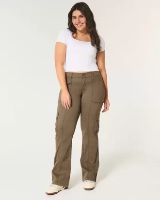 Pantaloni cargo relaxați cu talie medie