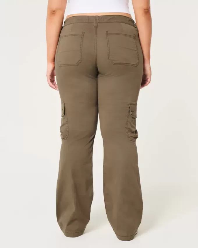 Pantaloni cargo relaxați cu talie medie Pantaloni cargo relaxați cu talie medie