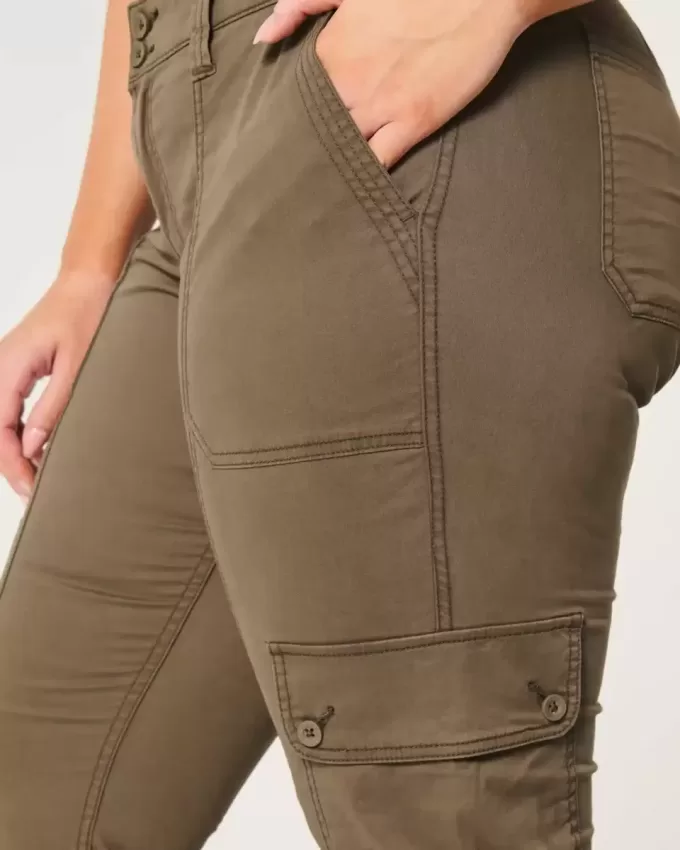 Pantaloni cargo relaxați cu talie medie Pantaloni cargo relaxați cu talie medie