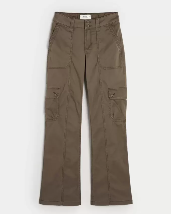 Pantaloni cargo relaxați cu talie medie Pantaloni cargo relaxați cu talie medie