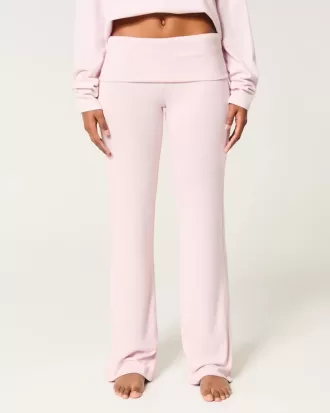 Pantaloni confortabili de dormit cu talie pliabilă