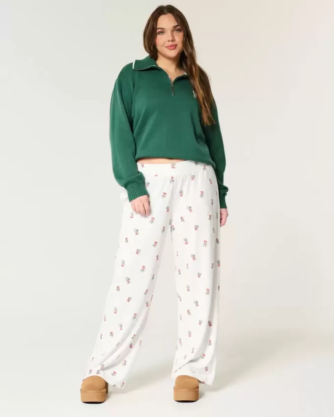 Pantaloni confortabili de pijama cu picioare largi Pantaloni confortabili de pijama cu picioare largi
