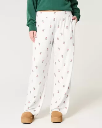 Pantaloni confortabili de pijama cu picioare largi