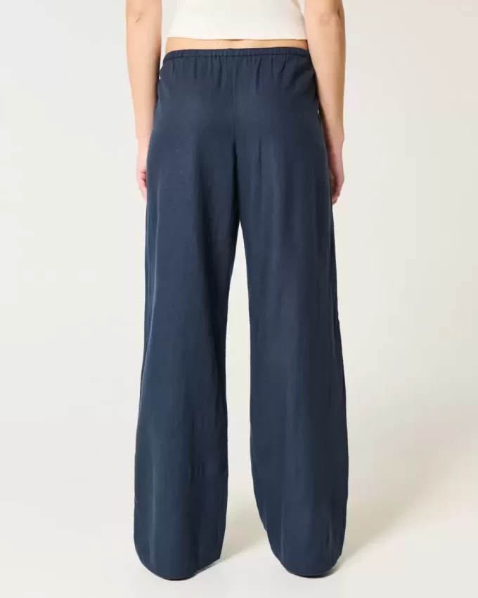 Pantaloni cu picioare largi, cu tragere Pantaloni cu picioare largi, cu tragere