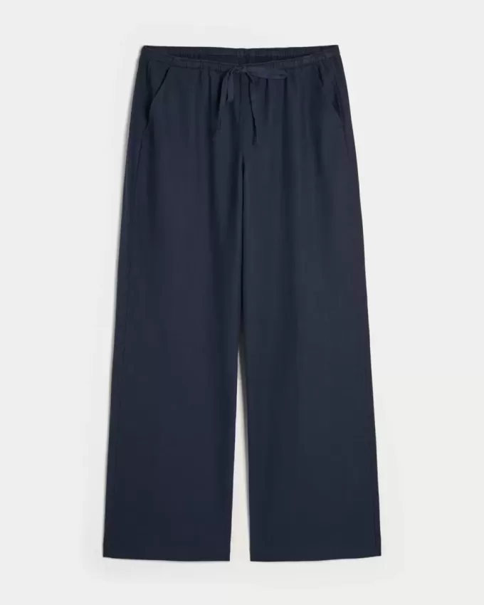 Pantaloni cu picioare largi, cu tragere Pantaloni cu picioare largi, cu tragere