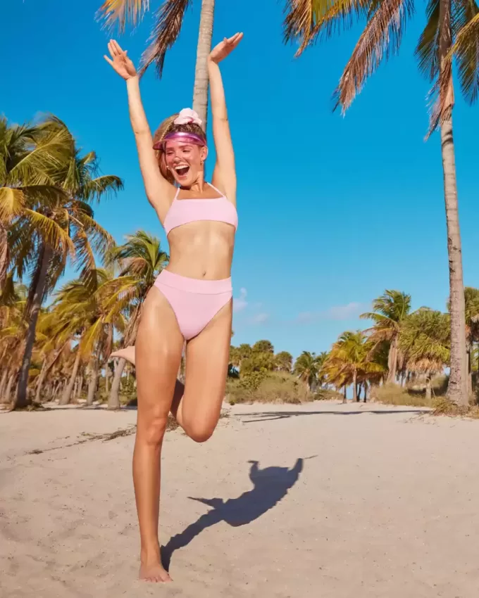 Pantaloni de bikini reversibil cu talie înaltă Gilly Hicks