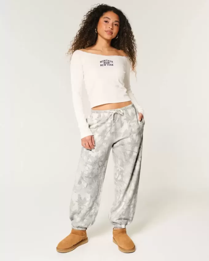 Pantaloni de jogging camo baggy fleece Pantaloni de jogging camo baggy fleece