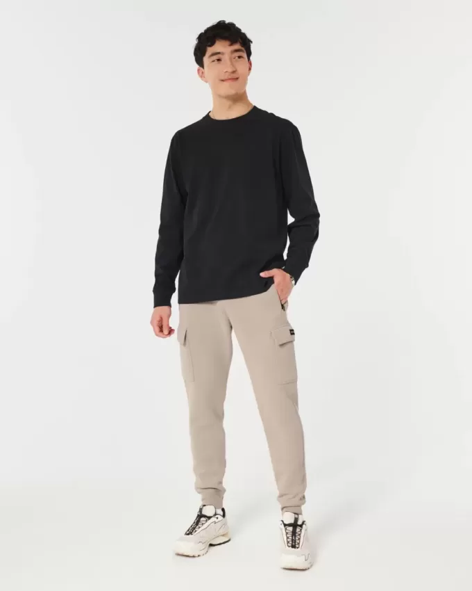 Pantaloni de jogging cargo din lână